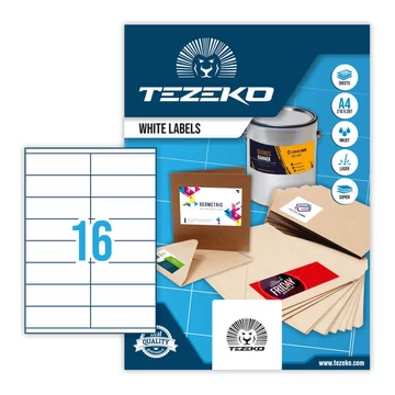 Tezeko öntapadó íves etikett címke TZ-A4-0053